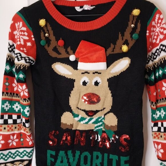 "Santa's Favorite" Ugly Christmas Sweater - Picture 3 of 6